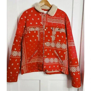 NDG Studio Paris Red  and White Jacket withh Faux Lambskin Interior Lg.